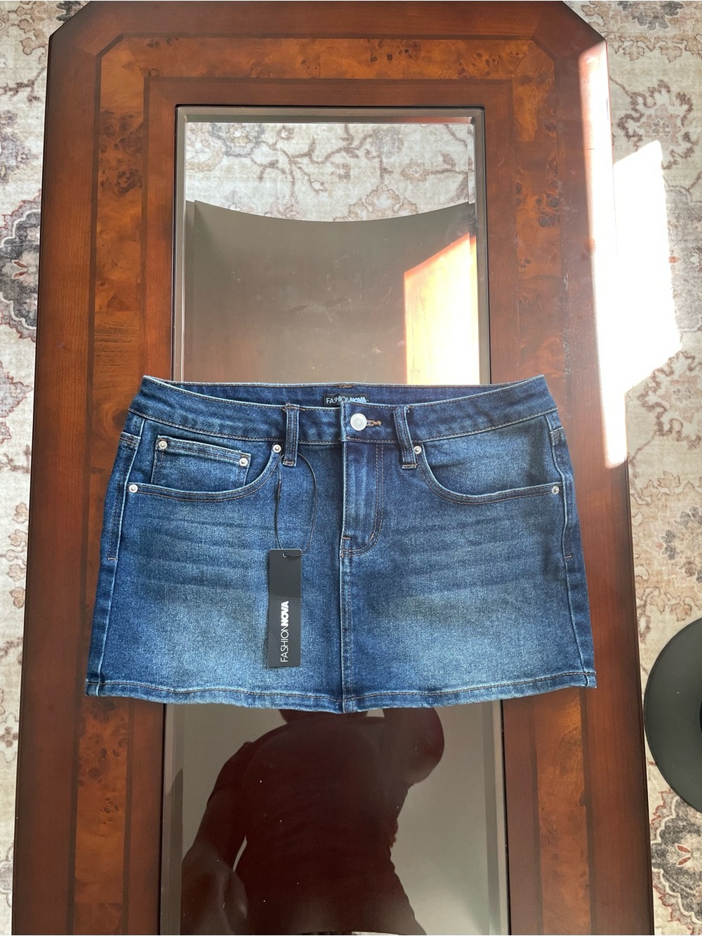 Fashion Nova Blue Denim Mini Skirt